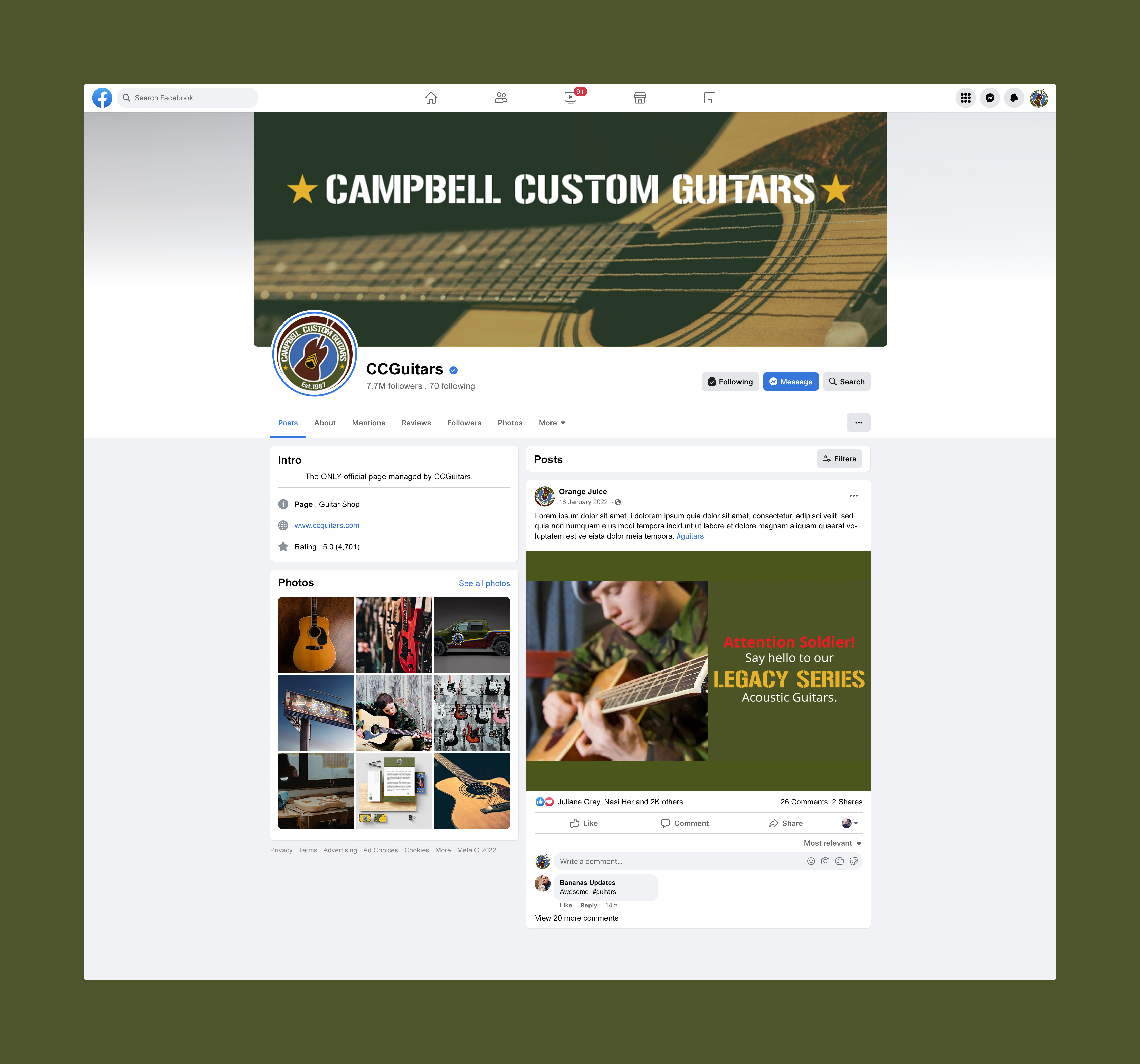 CCGuitars Facebook