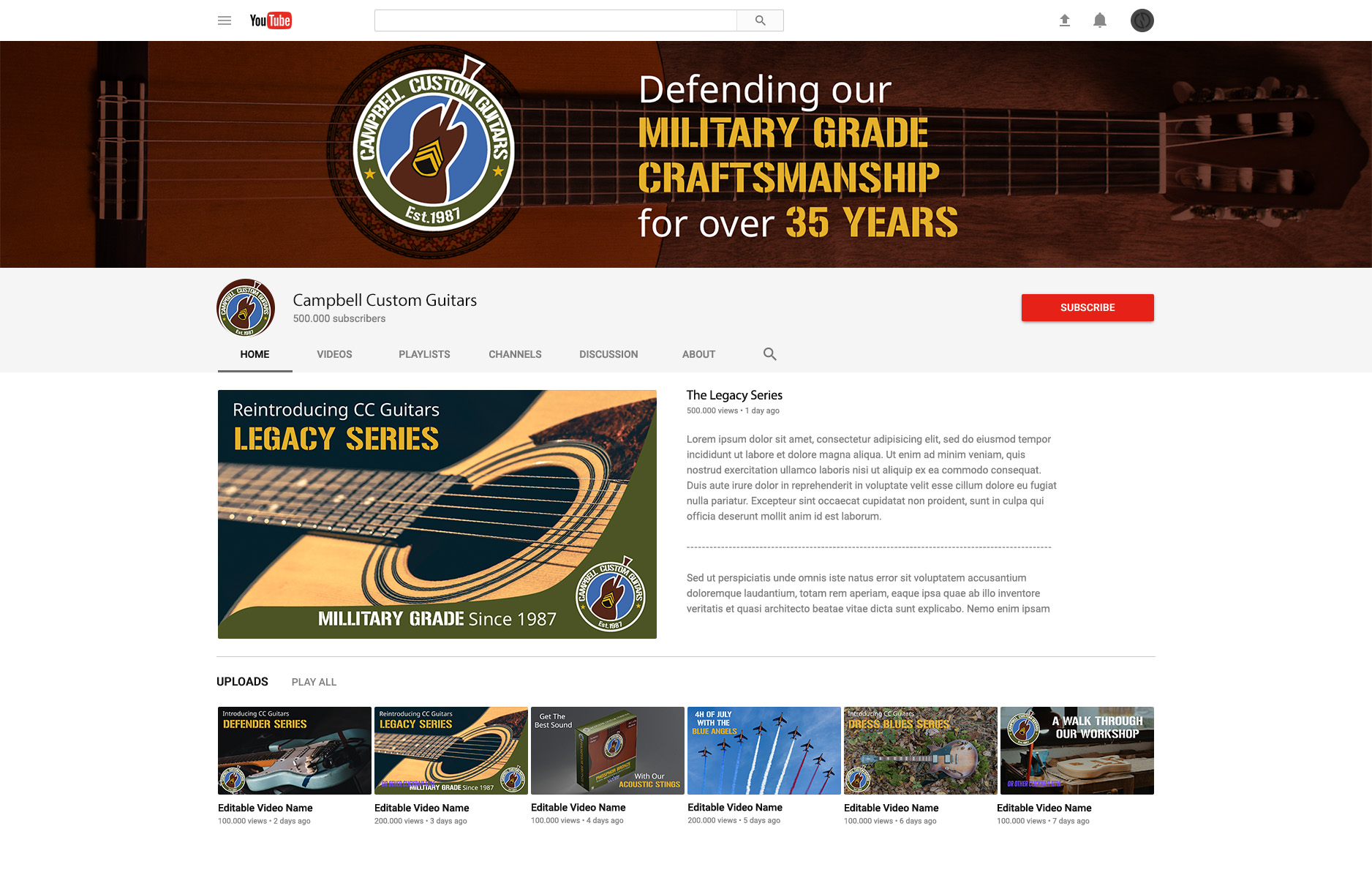 CCGuitars Youtube